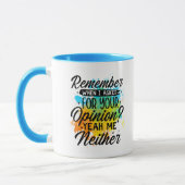 Mug Funny coffee sarcasm opinion word art  (Gauche)