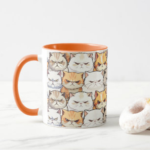 Mug Funny coloré Moody Cats Kitten Motif animal de com