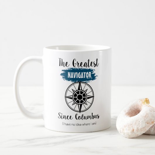 Mug Funny Columbus Perdu Navigateur (Avec donut)