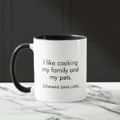 Mug Funny Commas sauve des vies Sarcastique