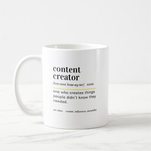 Mug Funny Content Creator Definition Gift (Gauche)