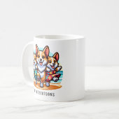Mug Funny Corgis Danser sur une plage Personnalisé (Devant gauche)