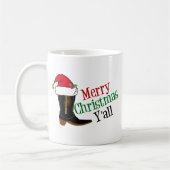 Mug Funny Cowboy Joyeux Noël Y'all Texas Humour (Gauche)