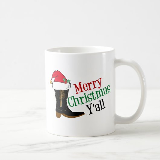 Mug Funny Cowboy Joyeux Noël Y'all Texas Humour (Droite)