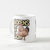 Mug Funny Crazy Chicken Lady Cluck Off Antisocial Farm (Devant gauche)