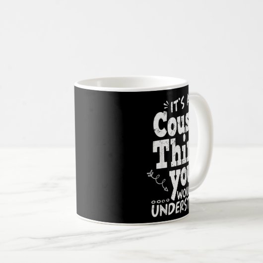 Mug Funny Crazy Cousin Crew Family Matching Group Blac (Devant droit)
