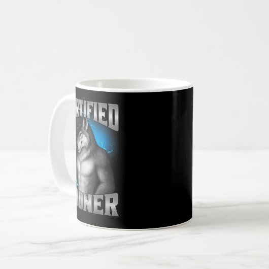 Mug Funny Cringe Sigma Wolf Certified Gooner  (Devant gauche)