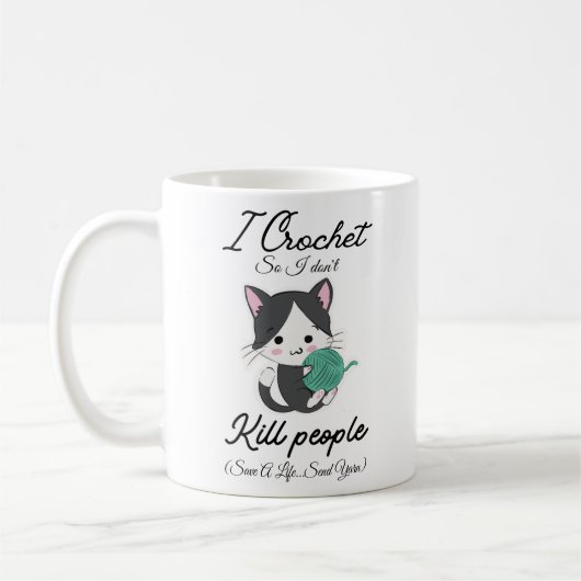 Mug Funny Crochet Quote Yarn Lover Design (Gauche)