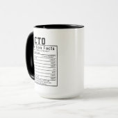 Mug Funny CTO Nutrition Facts IT Executive Gift (Devant gauche)