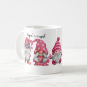 Mug Funny Cupid Est Stupide Aquarelle Valentine Gnomes (Devant gauche)