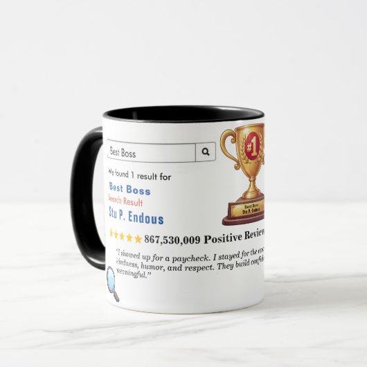 Mug Funny Custom Best Boss (Devant gauche)
