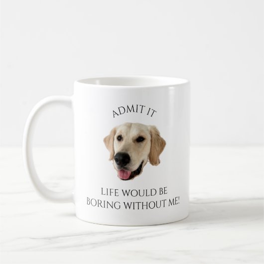 Mug Funny Custom Chien Photo Head Name Don (Gauche)