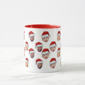 Mug Funny Custom Face 3 Photos Père Noël Casquette Xsm (Centre)