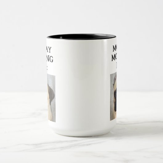 Mug Funny Custom Mon Lundi Matin Visage Ajouter Photo (Centre)