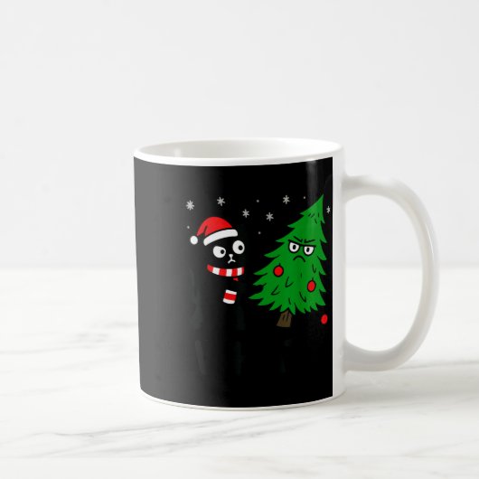 Mug Funny Cute Black Cat What Jamas Christmas Tree Cos (Droite)