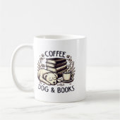 Mug Funny Cute Coffee Dog Books Lover Women Men Kids  (Gauche)