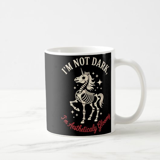 Mug Funny Cute Creepy Unicorn Skeleton Dark Humor Goth (Droite)
