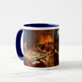 Mug Funny Cute Dogs Playing A Board Game Coffee (Devant gauche)