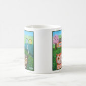 Mug Funny Cute Owls Folk Art Country Landscape Hills (Centre)