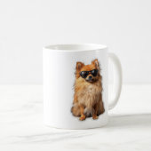Mug Funny Cute Pomeranian Dog Wearing Sunglasses (Devant droit)