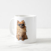 Mug Funny Cute Pomeranian Dog Wearing Sunglasses (Devant gauche)
