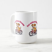 Mug **Funny Cycling Dog – Cute Dog Riding a Bicycle Il (Devant gauche)
