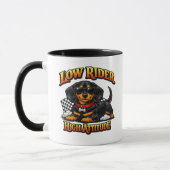Mug Funny Dachshund Low Rider, High Attitude (Gauche)