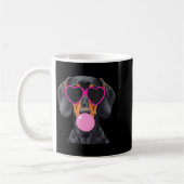 Mug Funny Dachshund Wearing Gles And Blowing Nk Bubble (Gauche)