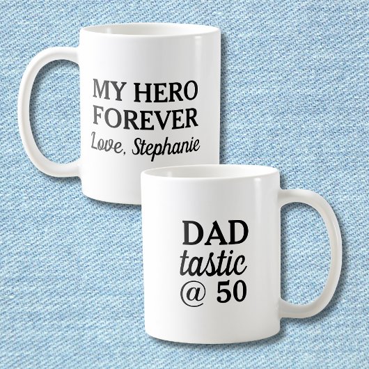 Mug Funny Dad Tastic @50 Hero Forever 50th Birthday