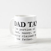 Mug Funny "Dad Tax" Definition & Cute Pizza Graphic Cu (Devant gauche)