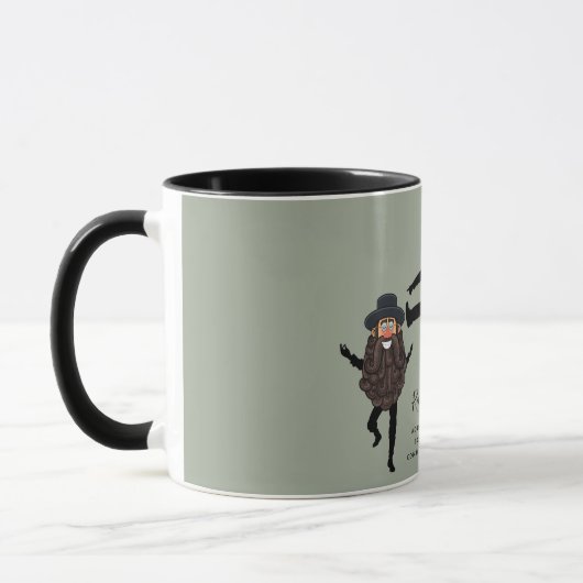Mug FUNNY Dancing RABBI Personnalisé avec texte (Gauche)
