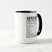 Mug Funny Developer Nutrition Facts codant la créativi (Devant droit)