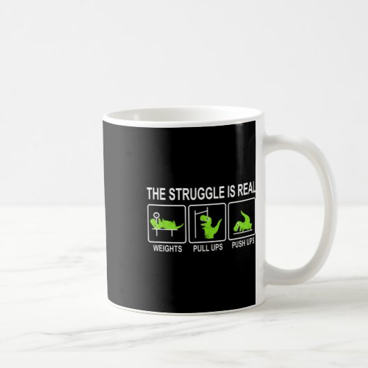 Mug Funny Dinosaur Sports Gym Bench Press Pull-ups Pus (Droite)