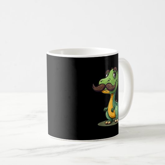Mug Funny Dinosaur With Mustache Beard For Adults And (Devant droit)