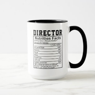 Mug Funny Directeur Nutrition Facts Personnel Travaill