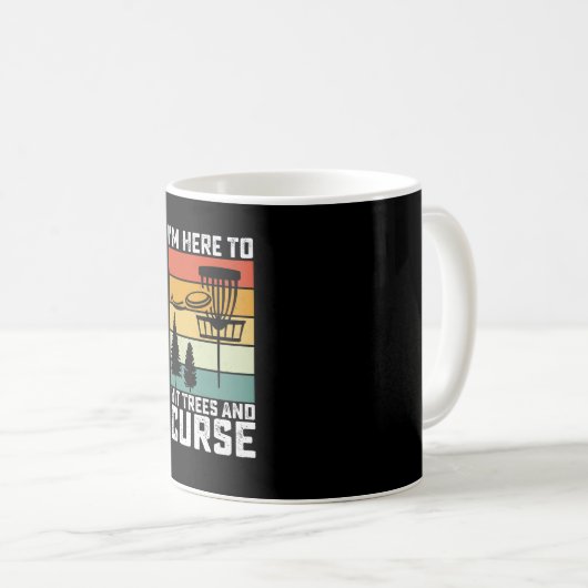 Mug Funny Disk Golf Chemise frapper arbres et malédict (Devant droit)