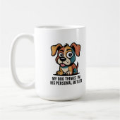 Mug Funny Dog Butler Cartoon Quote (Gauche)