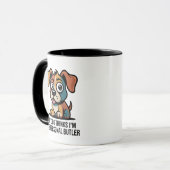 Mug Funny Dog Butler Cartoon Quote (Devant gauche)