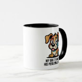 Mug Funny Dog Butler Cartoon Quote (Devant droit)