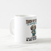 Mug Funny Dog Coffee Warning Vintage Engraving Design_ (Devant gauche)