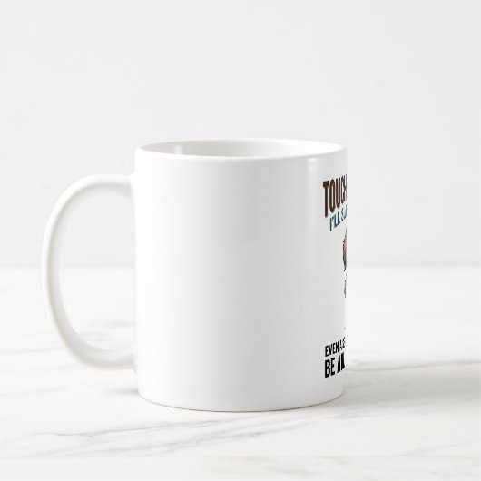 Mug Funny Dog Coffee Warning Vintage Engraving Design_ (Gauche)
