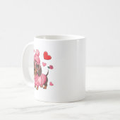 Mug Funny Dog Dachshund Valentines Heart Dog Lover Men (Devant gauche)