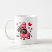Mug Funny Dog Dachshund Valentines Heart Dog Lover Men (Gauche)