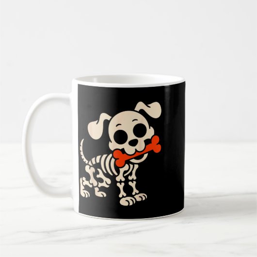 Mug Funny Dog Halloween Skeleton Costume Soky Season (Gauche)