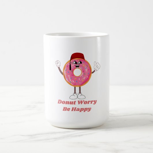 Mug Funny Donut T-Shirt – Donut Worry Be Happy Gift (Centre)