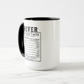 Mug Funny Driver Nutrition Facts Staff Worker Gift (Devant gauche)