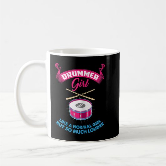 Mug Funny Drummer Girl Music Marching Band Drumming Pe (Gauche)