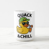 Mug Funny Duck Quack & Chill – Yellow Duck with Sungla (Centre)