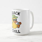 Mug Funny Duck Quack & Chill – Yellow Duck with Sungla (Devant droit)