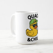 Mug Funny Duck Quack & Chill – Yellow Duck with Sungla (Devant gauche)